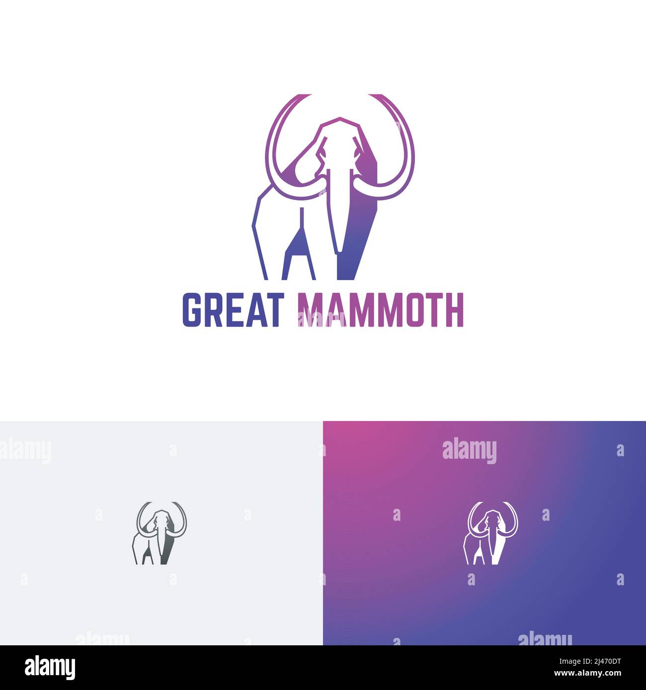 Big Elephant Great Mammoth Ancient Animal Wildlife Logo Stock Vektor