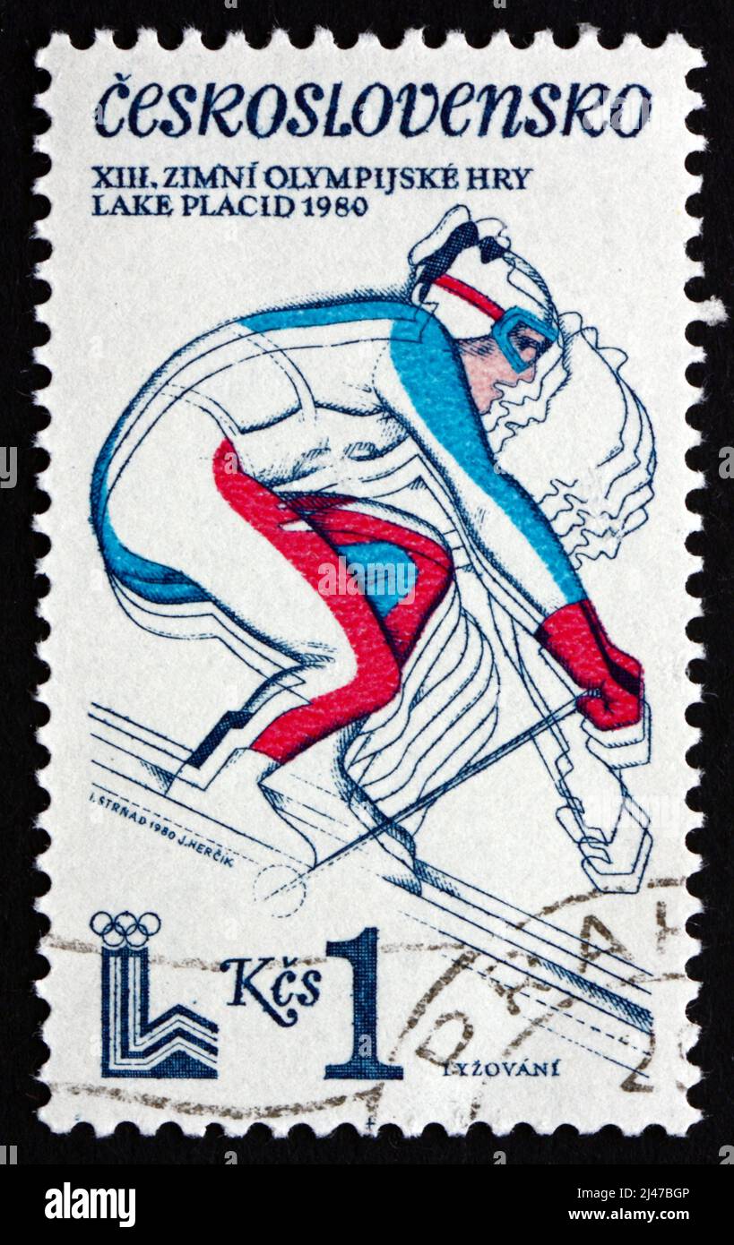 TSCHECHOSLOWAKEI UM 1980 Eine in der Tschechoslowakei gedruckte