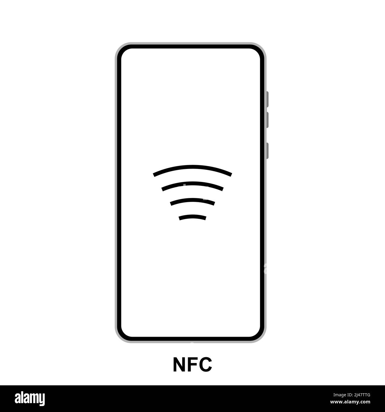 Vektorsymbol für NFC-Technologie. Field Communication nfc-Zahlungskonzept. Flaches Design isoliert auf Weiß Stock Vektor