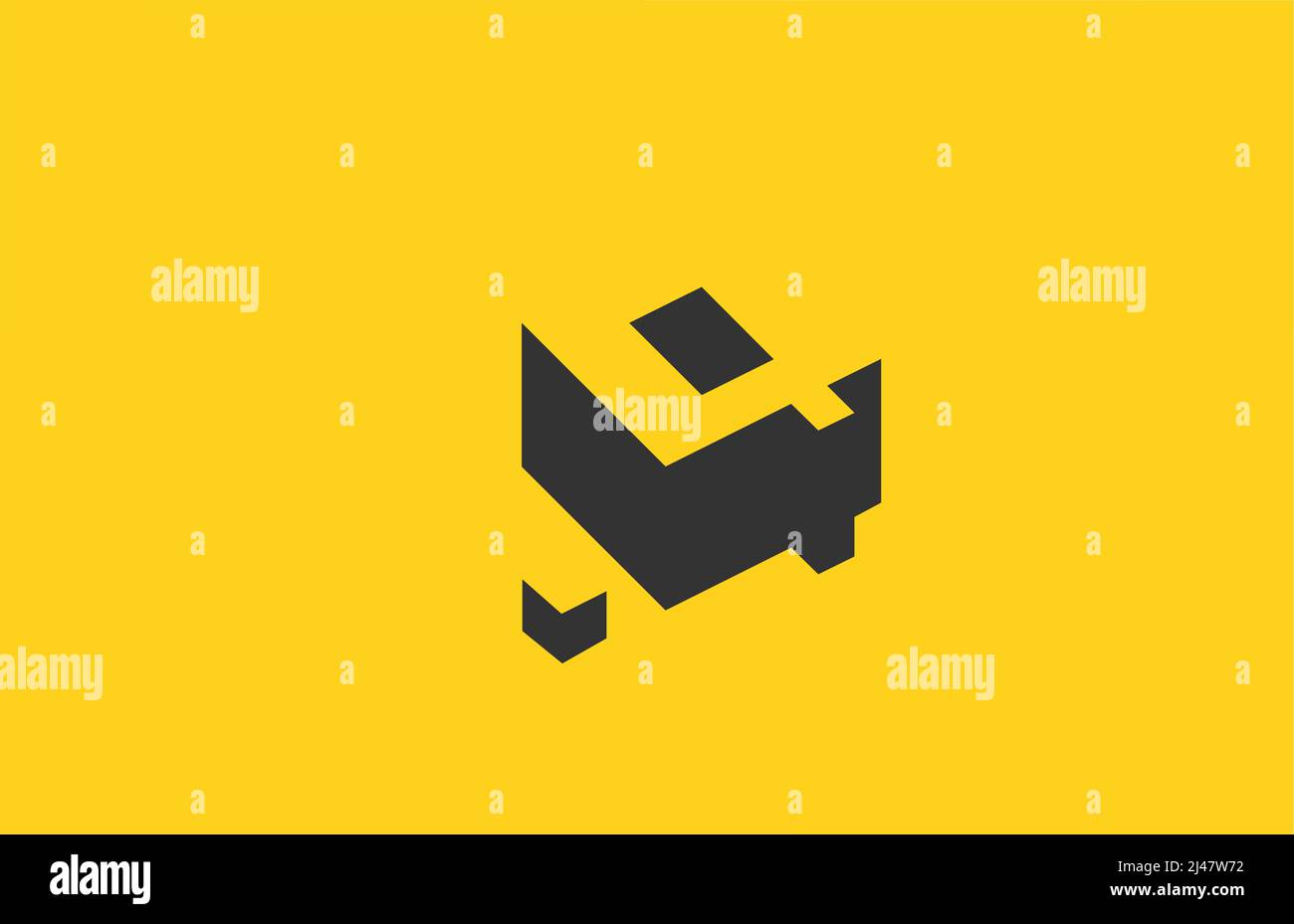 Gelbes schwarzes q-Alphabet-Logo-Symbol mit Schattendesign. Kreative Vorlage für Unternehmen und Unternehmen Stock Vektor