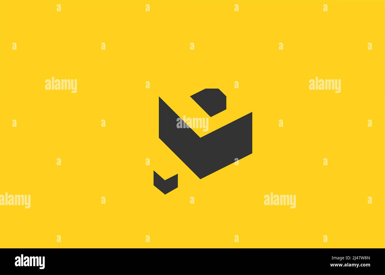 Gelbes, schwarzes d-Alphabet-Logo-Symbol mit Schattendesign. Kreative Vorlage für Unternehmen und Unternehmen Stock Vektor