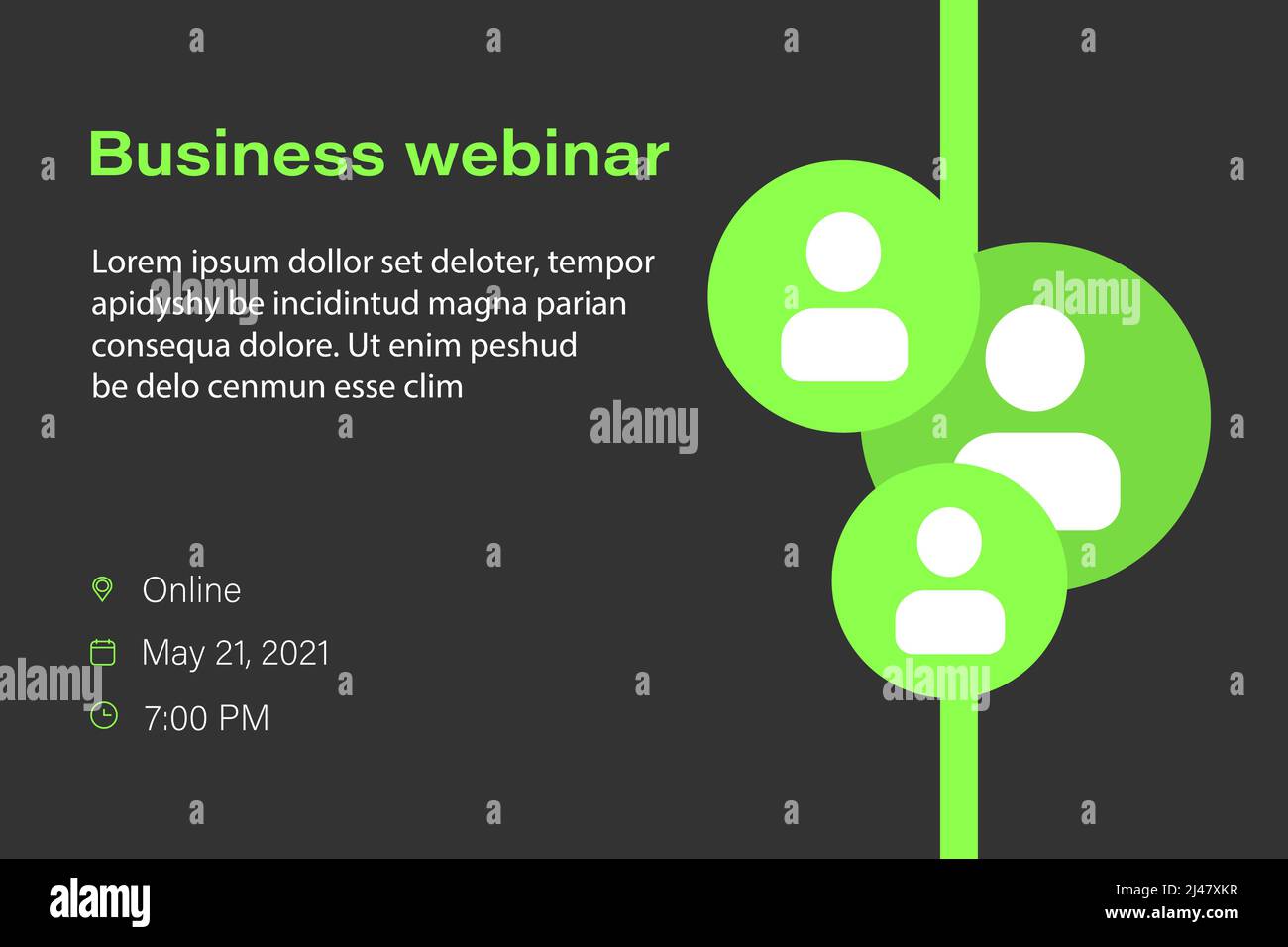 Vektorvorlage für Business-Webinare. Machen Sie sich bereit für die Ankündigung einer Geschäftskonferenz Stock Vektor