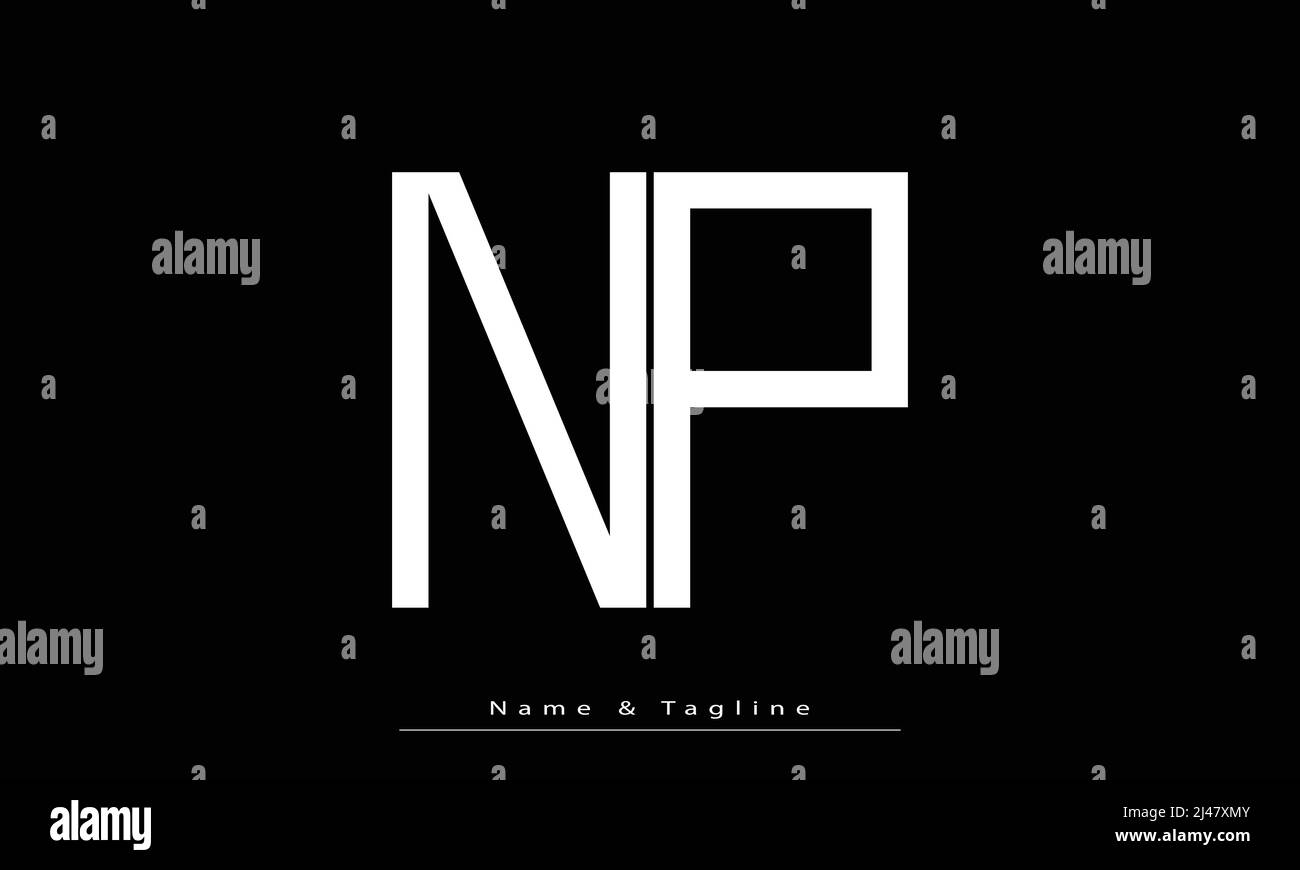 Alphabet Buchstaben Initialen Monogramm Logo NP , PN Stock Vektor
