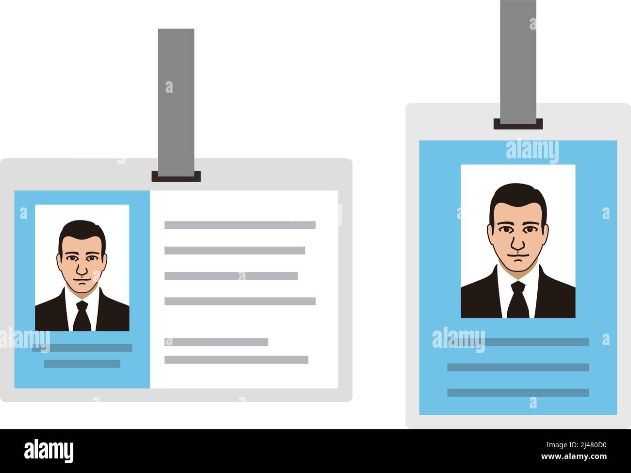 Geschäftsmann ID-Karte, Name-Abzeichen-Vektor-illustration Stock Vektor