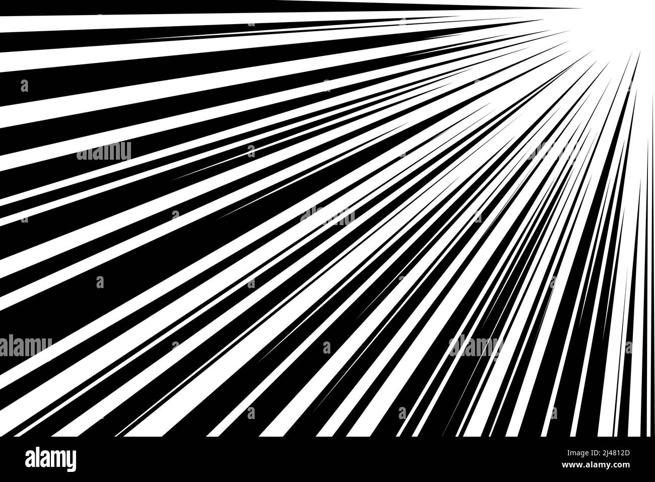 Comic-Streifen radiale Bewegungslinien. Anime-Comics Buch Helden Geschwindigkeit oder Kampf Action Textur Strahlen. Manga Cartoon Zeichnung Explosionen Hintergrund. Vektorgrafik Tinte eps Illustration Stock Vektor