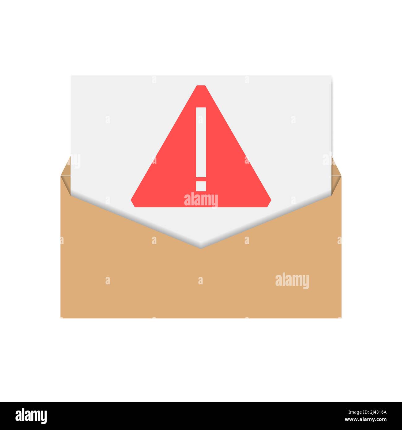 Briefumschlag-Spam-Mail-Symbol auf weißem Hintergrund isoliert. Flacher Stil, Vektorgrafik. Stock Vektor