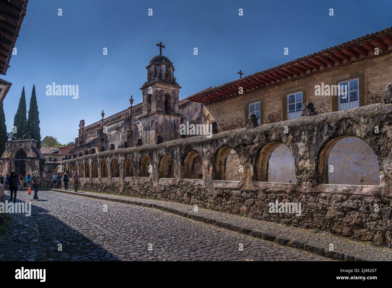 Tempel des Tabernakels im Zentrum von Patzcuaro Stockfoto