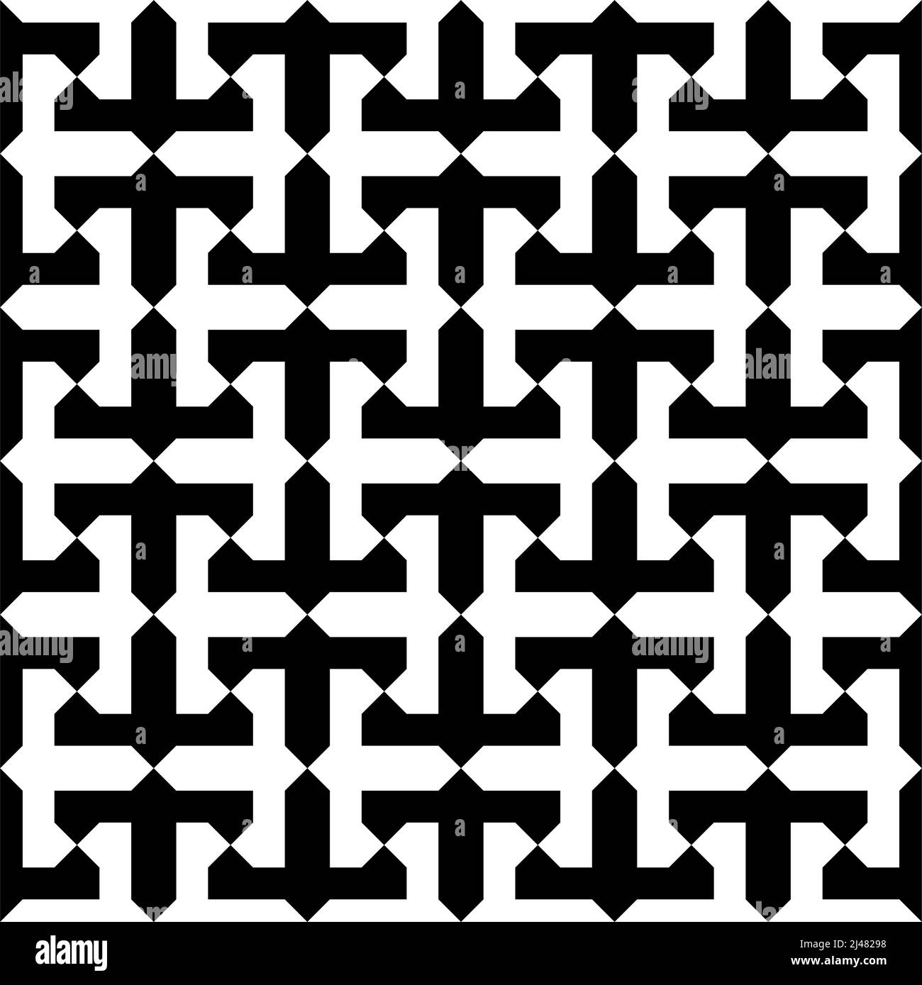 Nahtlose geometrische Ornament auf der Grundlage der traditionellen islamischen Kunst. Schwarz und weiß. Tolles Design für Stoff, Textil, Abdeckung, Geschenkpapier, Hintergrund. Stock Vektor