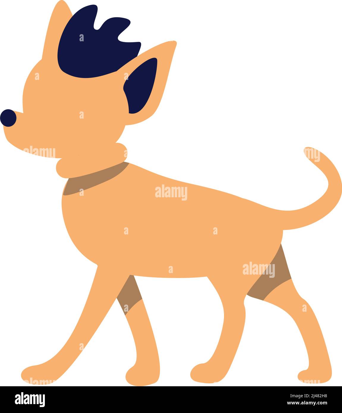 Kleiner Hund mit stilvoller Frisur semi flach Farbe Vektor-Charakter Stock Vektor