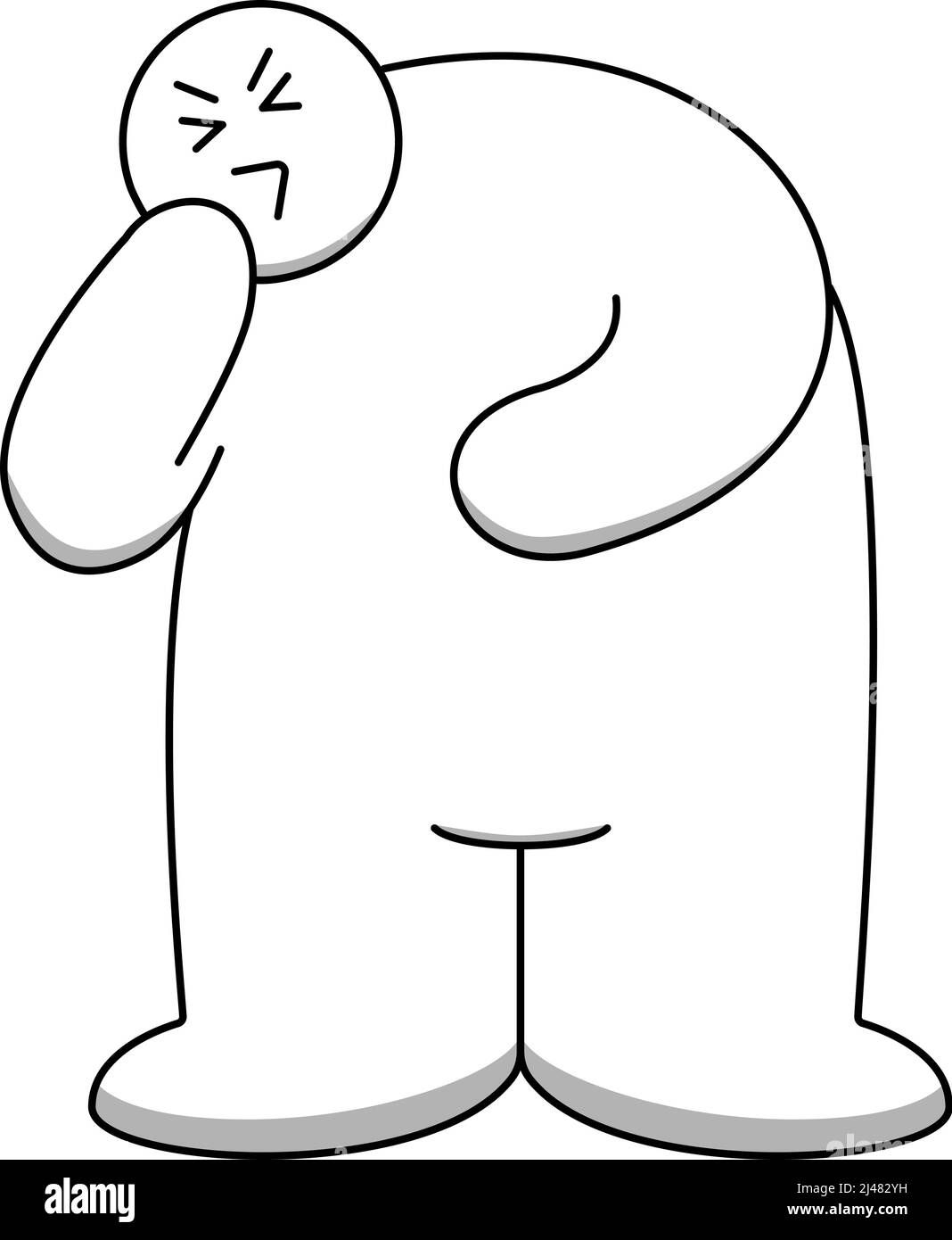 Zeichnung des hustenden Mannes Stock Vektor