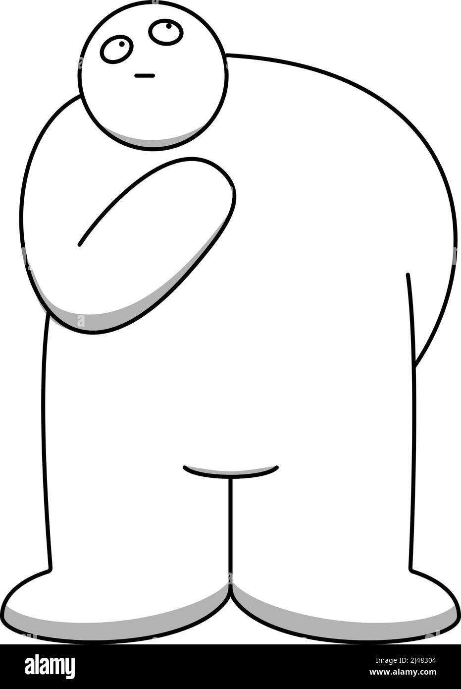 Zeichnung eines nachdenklichen Mannes Stock Vektor