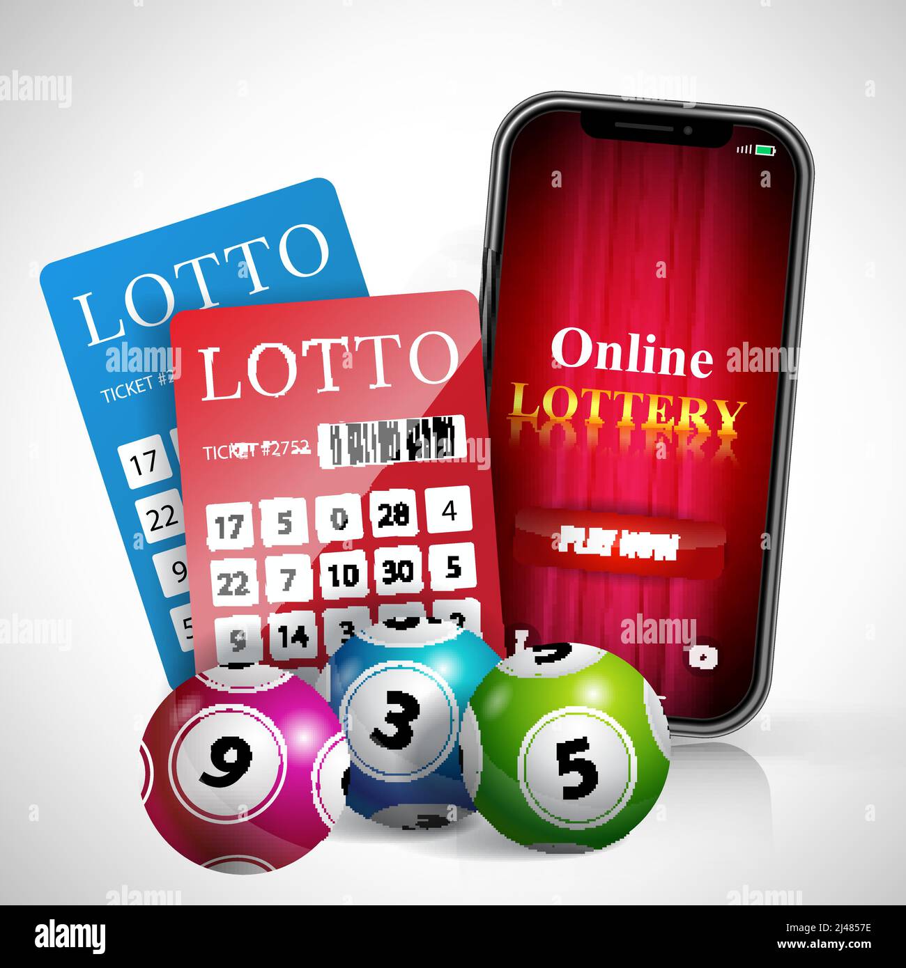 Lotteriespiel jetzt spielen Stock-Vektorgrafiken kaufen - Alamy