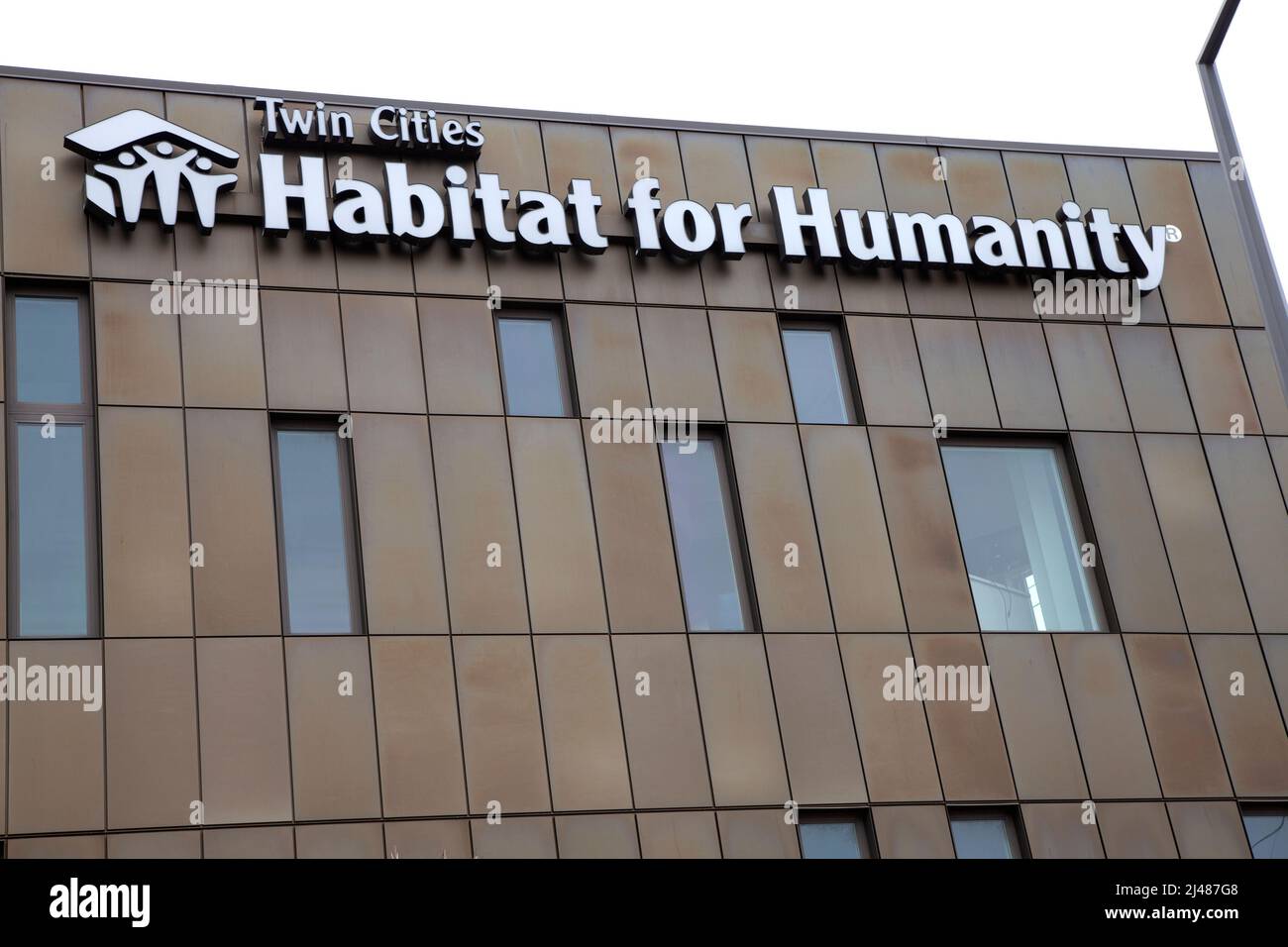 Twin Cities Habitat for Humanity Bürogebäude, das erschwingliche Wohnungen bietet. St. Paul Minnesota, USA Stockfoto