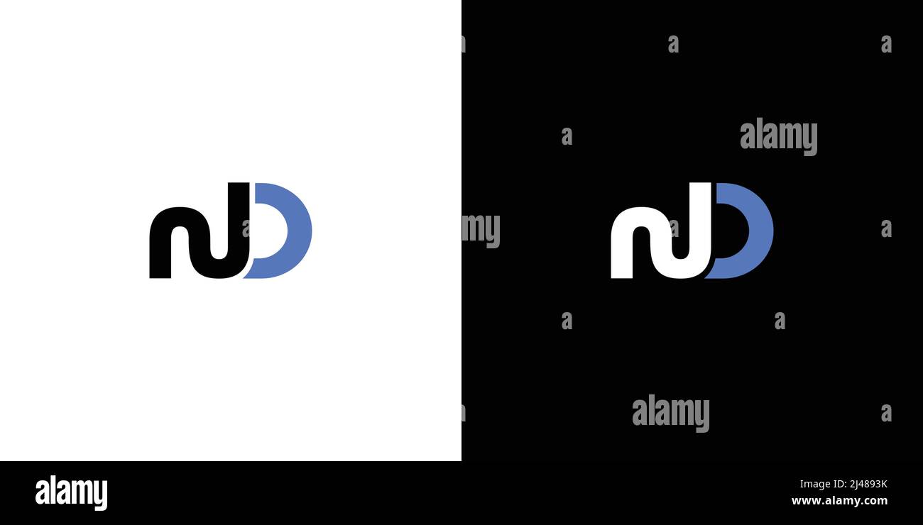 Einzigartiges und modernes Logo mit ND-Initialen Stock Vektor