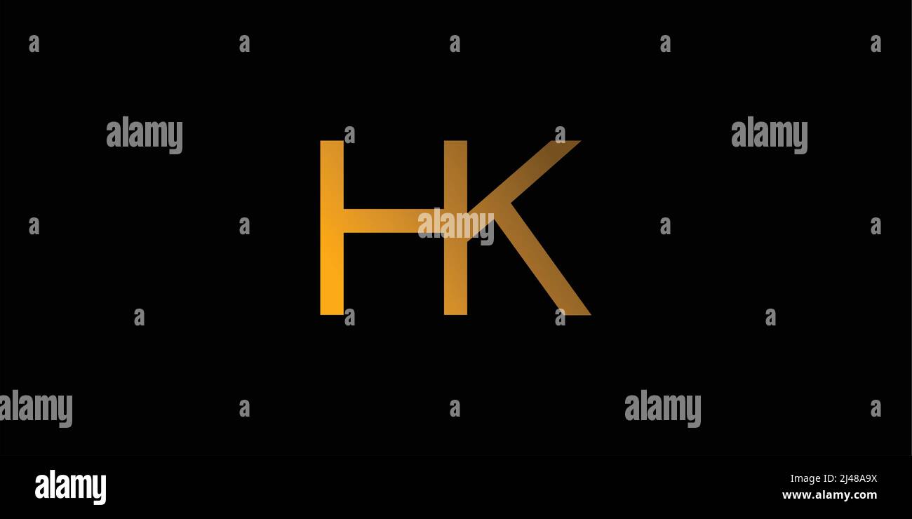 Schlichtes und modernes Logo mit HK-Initialen Stock Vektor