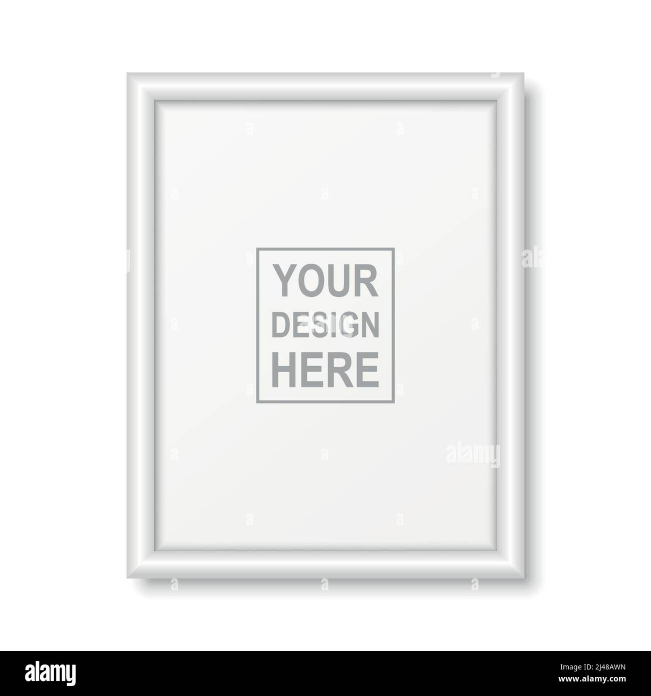 Vector 3D realistisch Weiß Kunststoff oder Holz A4 Einfache moderne Rahmen isoliert. Design-Vorlage für Foto, Bilderrahmen für Mockup, Präsentationen. Vektor Stock Vektor
