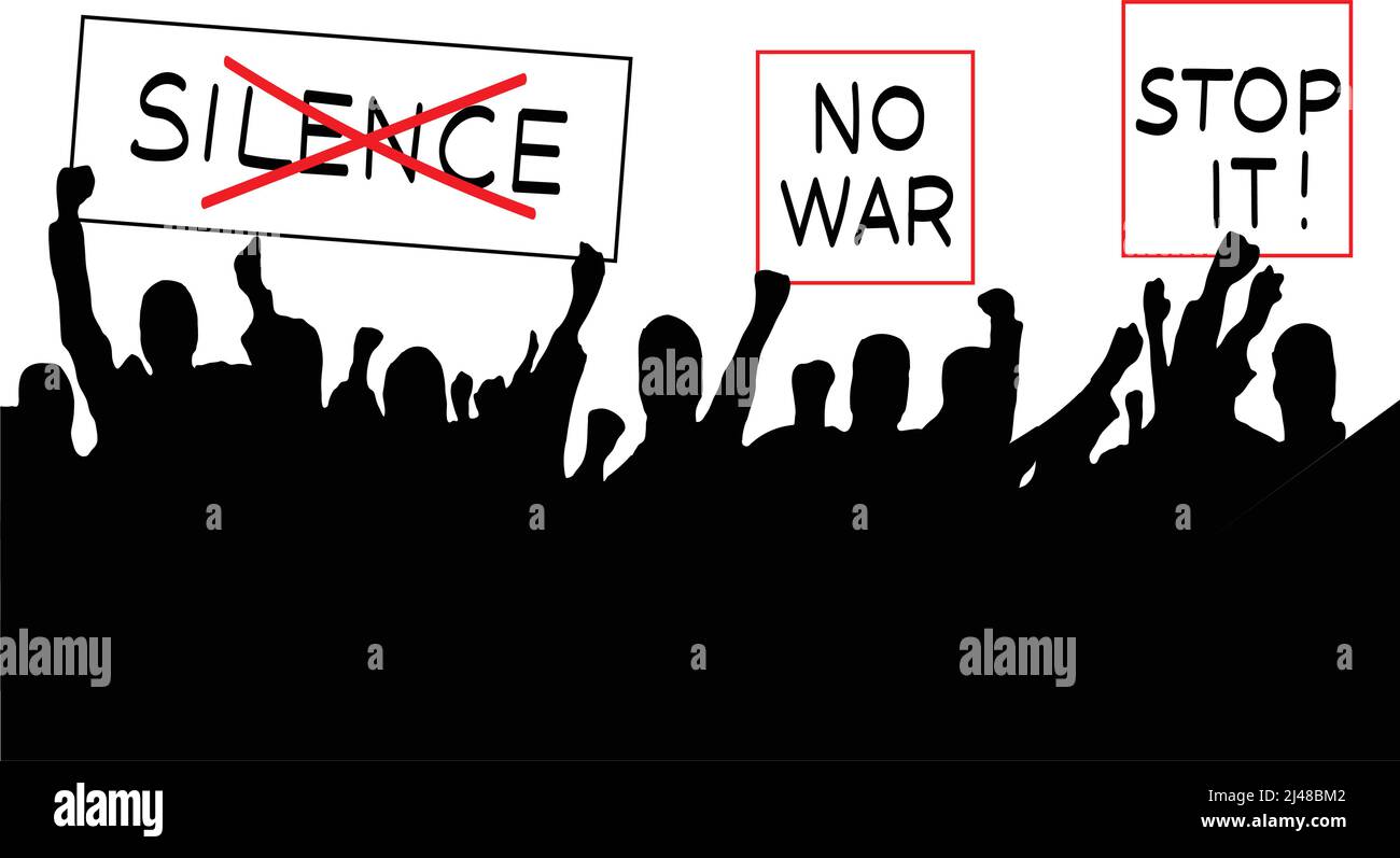 Illustration der Menge ohne Krieg, Stop war Plakate, Stock Bild Stock Vektor