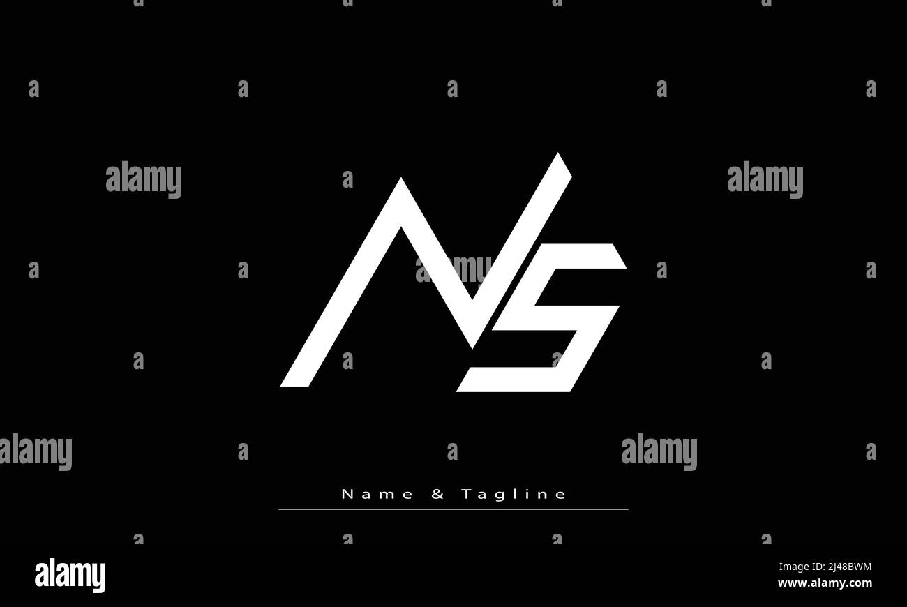 Alphabet Buchstaben Initialen Monogramm Logo NS, SN Stock Vektor