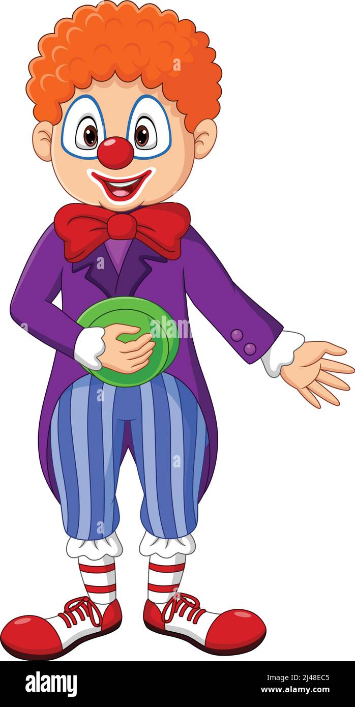 Cartoon Clown auf weißem Hintergrund Stock Vektor