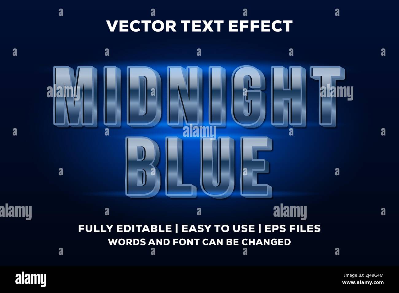 Vektor-Text-Effekt in Mitternachtsblau Stock Vektor