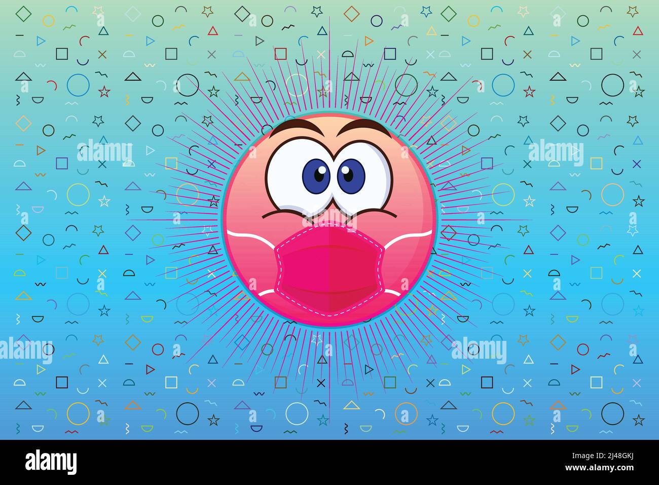 Cartoon Maske Emoji Design Kunstwerk Stock Vektor
