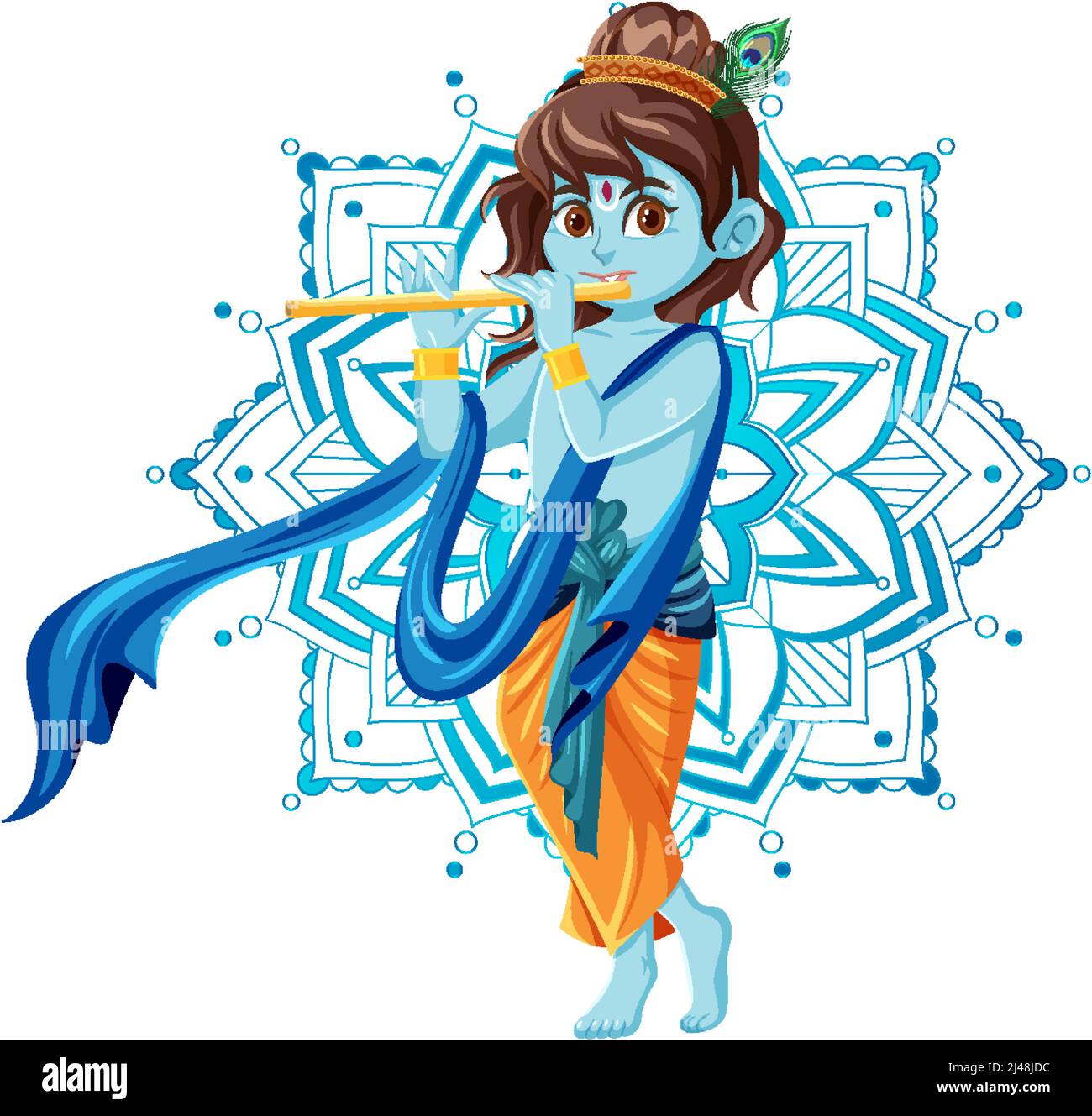 Cartoon Shiva auf weißem Hintergrund Illustration Stock Vektor