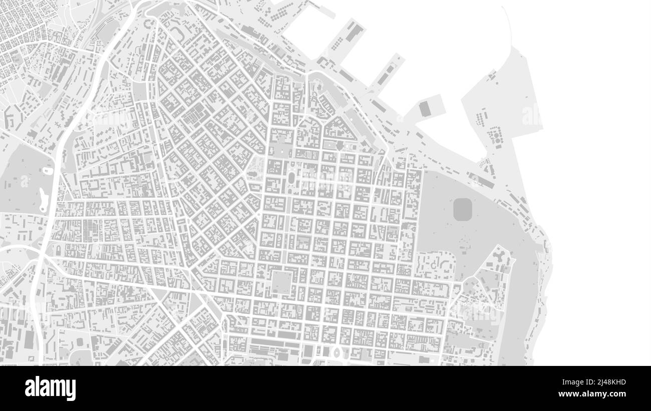 Weiß und hellgrau Odesa Stadt Vektorgrafik Hintergrund Karte, Odessa Straßen und Wasserkartographie Illustration. Breitbild-Anteil, digitale flache Design Stock Vektor