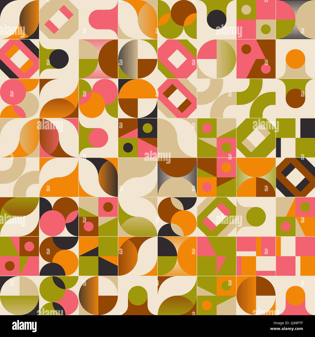 Boho Style inspirierte Vektor-Muster mit abstrakten eklektischen geometrischen Formen und Elementen gemacht. Bohemian Design Grafiken für Poster, Cover, Kunst, Gegenwart Stock Vektor