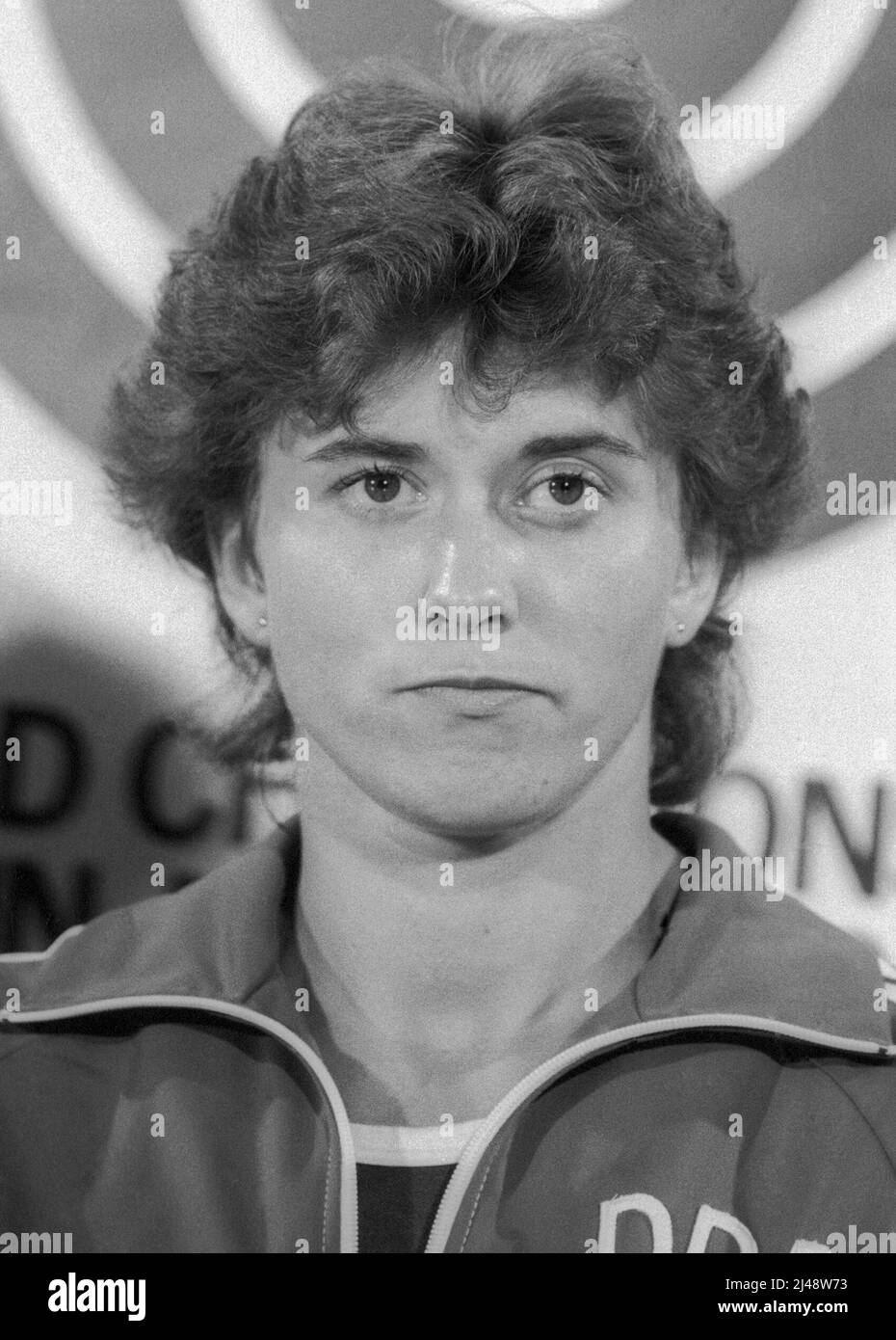 MARLIES GÖHR DDR Sprint- und Staffelsportlerin auf IAAF-Weltmeisterschiff in Helsinki Finnland 1983. august Stockfoto