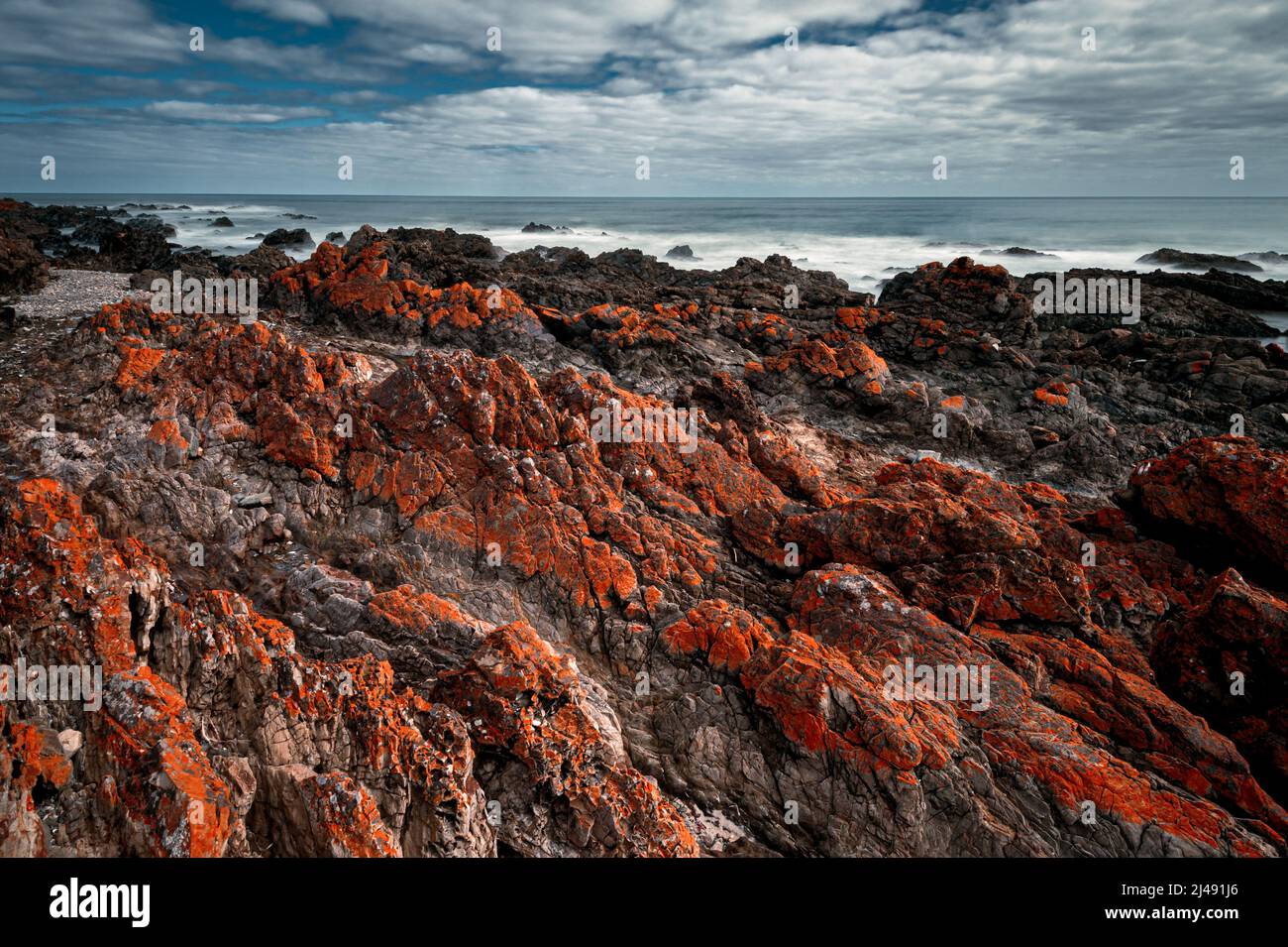 Zerklüfteter Teil von Snelling Beach auf Kangaroo Island. Stockfoto