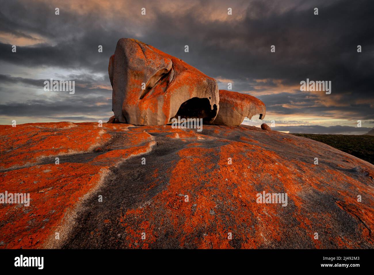 Berühmte Remarkable Rocks im Flinders Chase National Park auf Kangaroo Island. Stockfoto