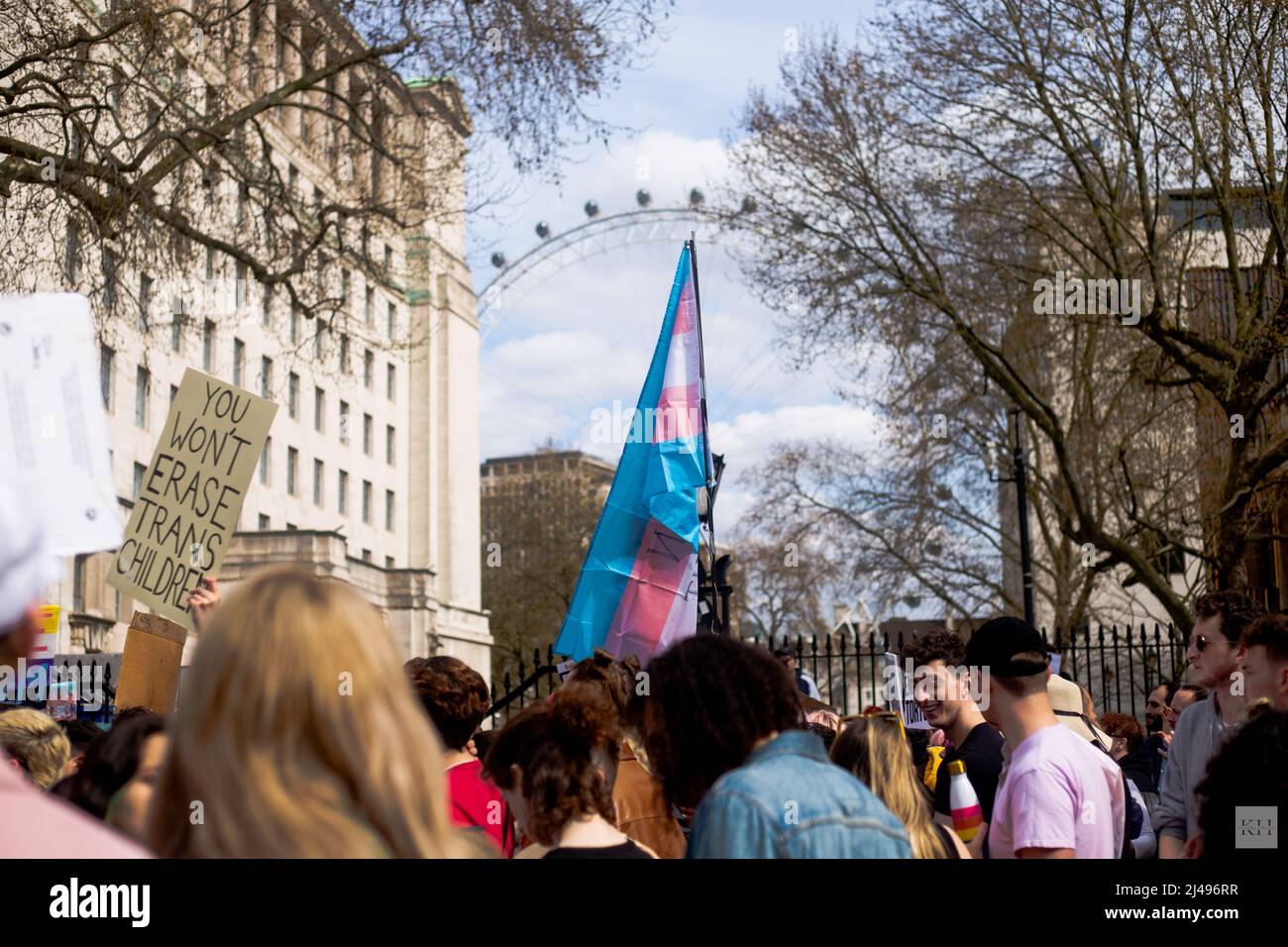 „Ban Conversion Therapy for all“ - The Trans Rights Protest London, April 2022 Stockfoto
