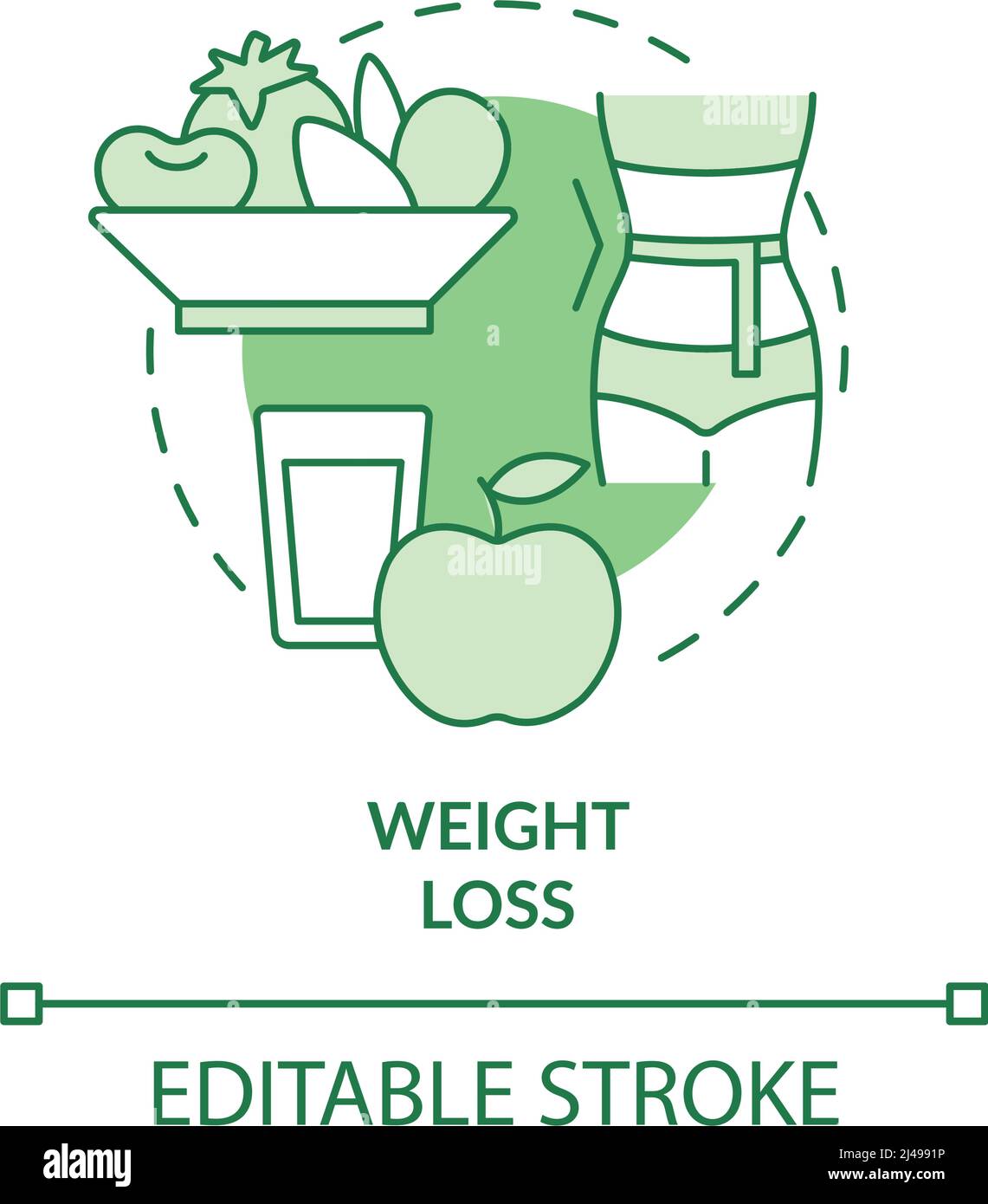 Gewichtsverlust grünes Konzept Symbol Stock Vektor