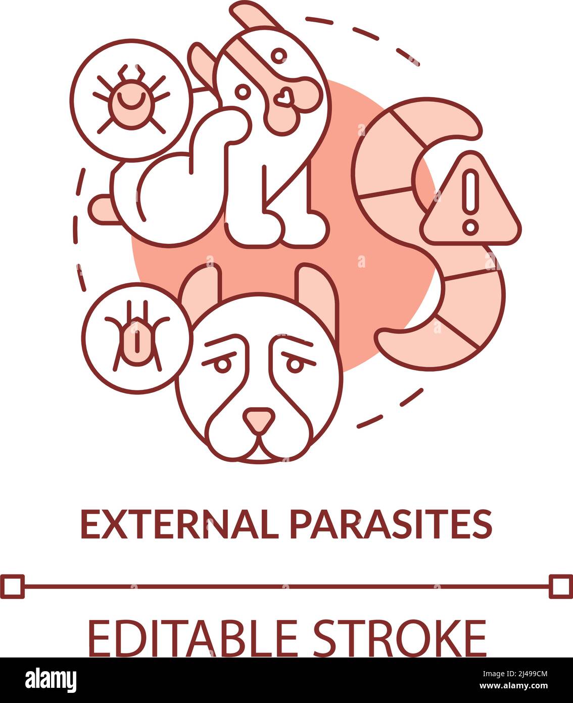 Äußere Parasiten Terrakotta-Konzept Symbol Stock Vektor