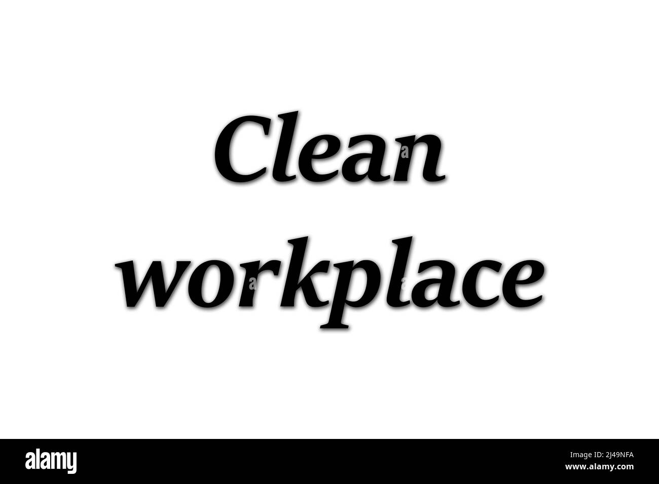Sauberer Text am Arbeitsplatz. Mit weißem Hintergrund Stockfoto