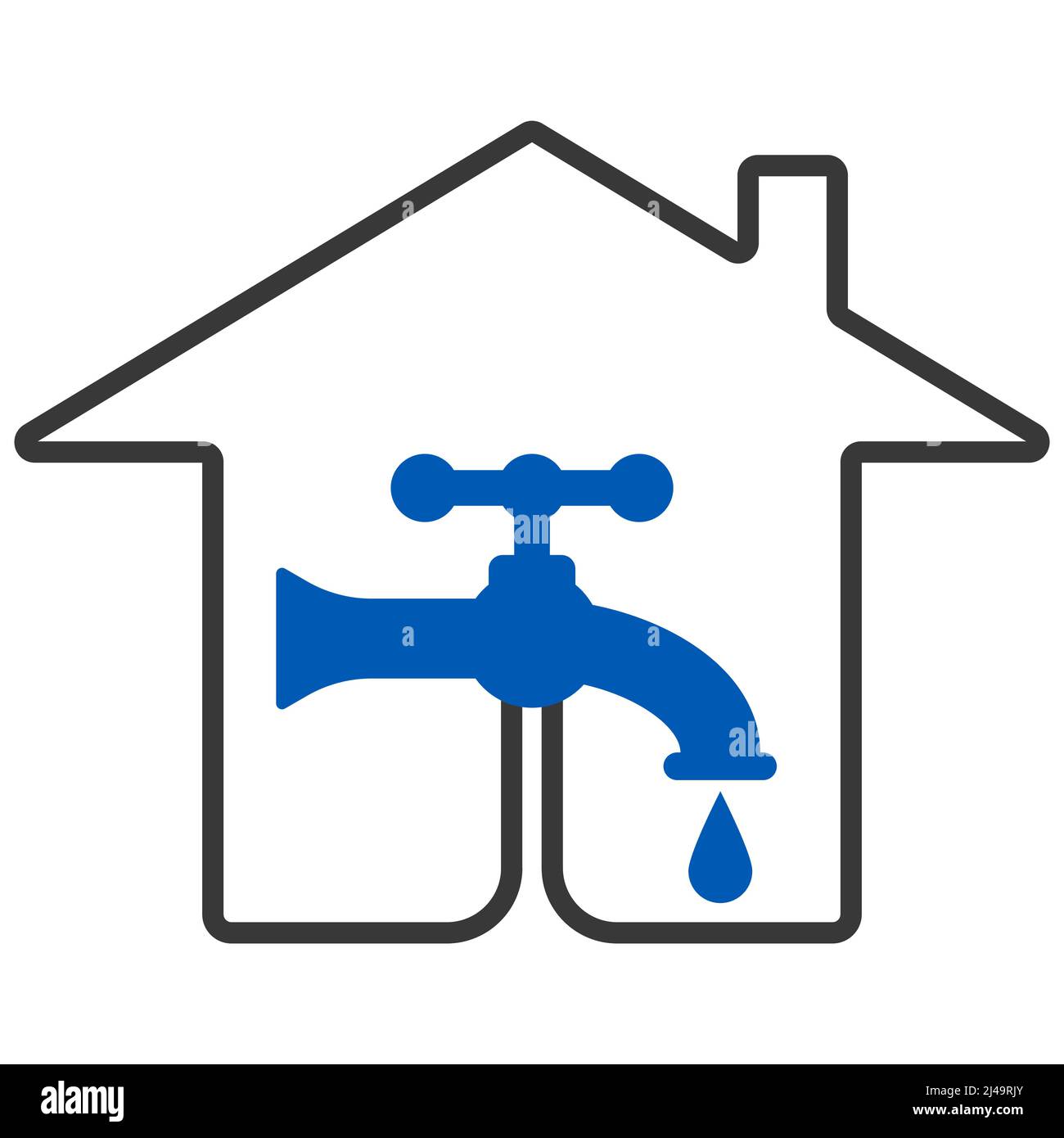 Wasserhahn Icon Drop, Kommunikationshaus, Rohr Projekt Bau Wohnung Stock Vektor