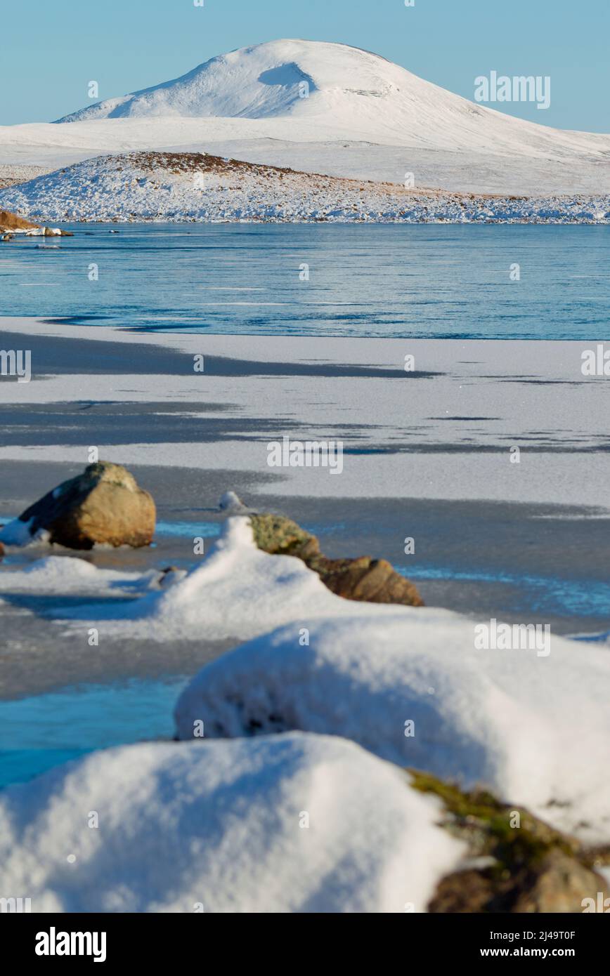 Palm Loch mit Ben Griam Mor dahinter, Sutherland Stockfoto