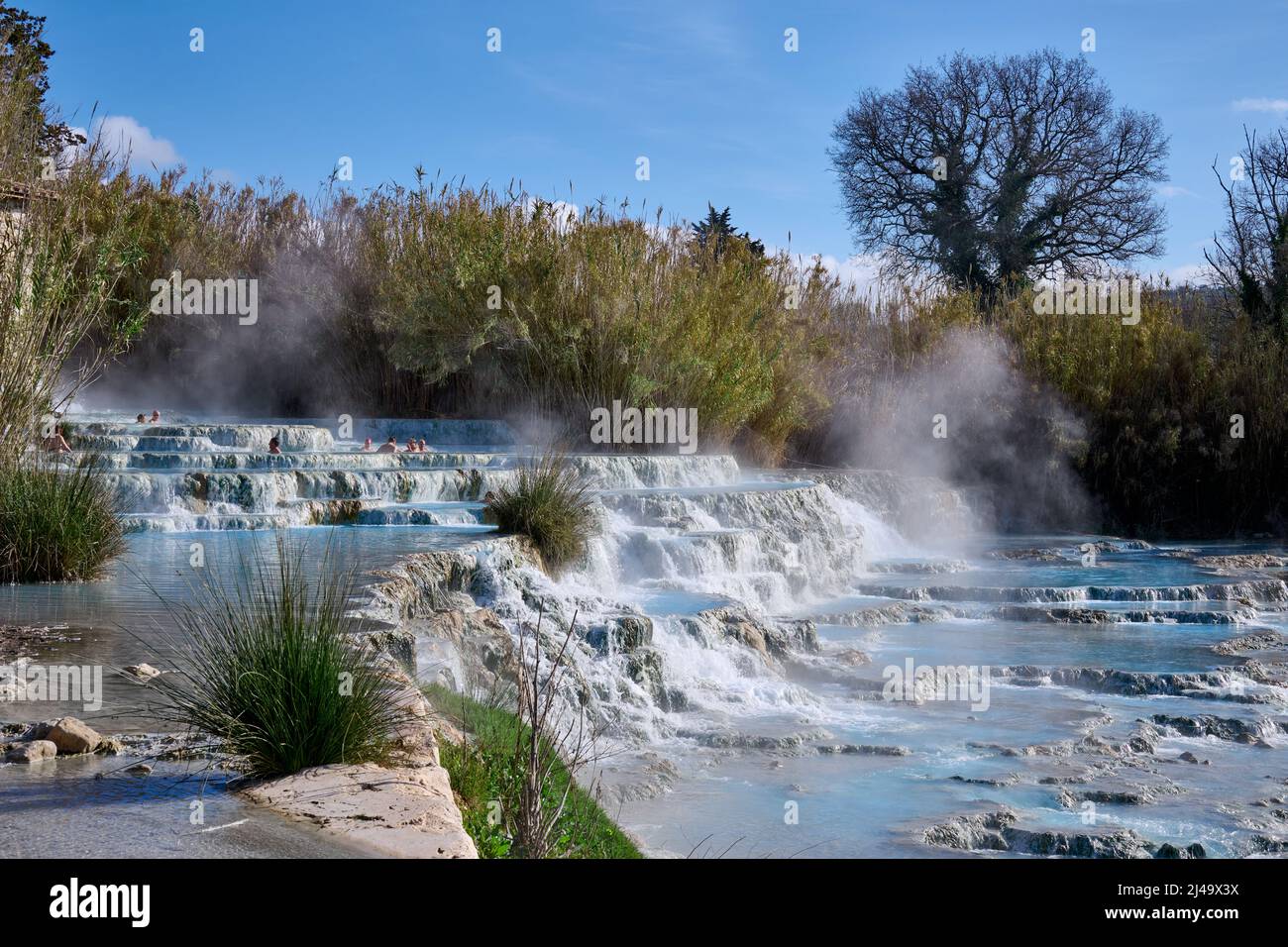 Cascate del Mulino di Saturnia, Toskana, Italien Stockfoto