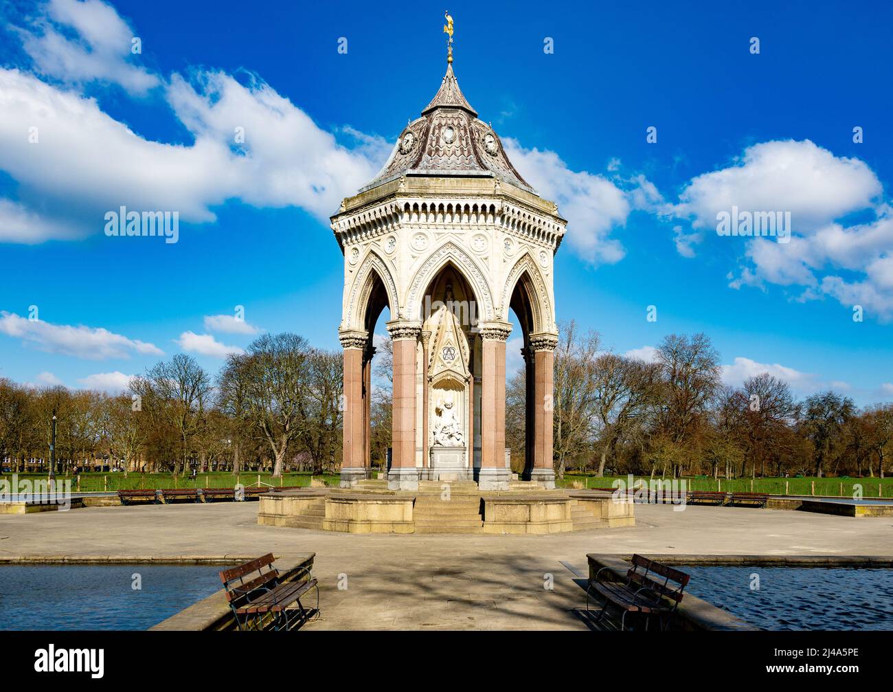 Burdett-Coutts Drinking Memorial Fountain, Victoria Park, London, Großbritannien. Stockfoto