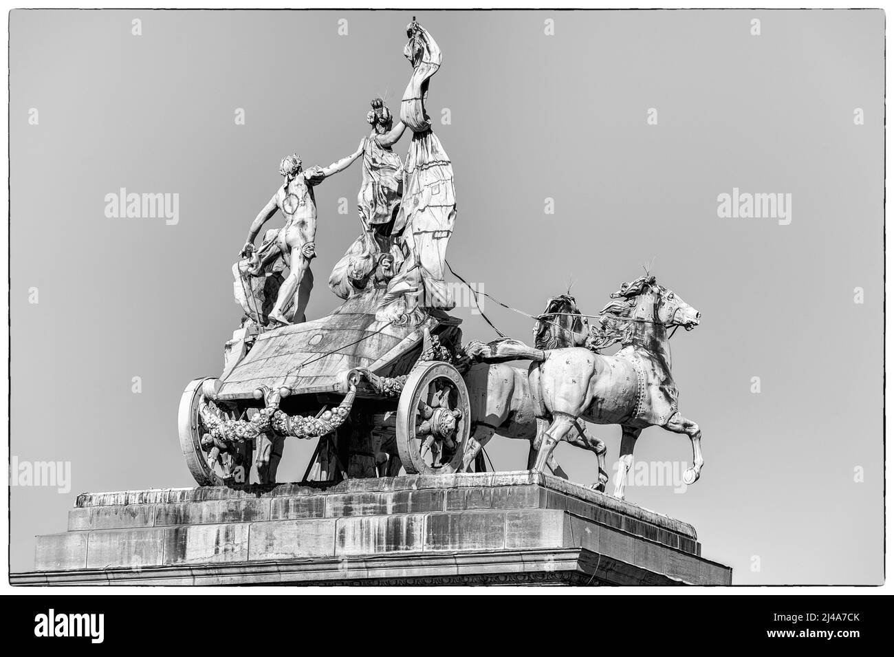 Parc du Cinquantenaire et ses musees - Quadrige over the Arch | Museen und Jubilee Park - Quadrige qui surplombe les Arches du Cinquantenaire Stockfoto