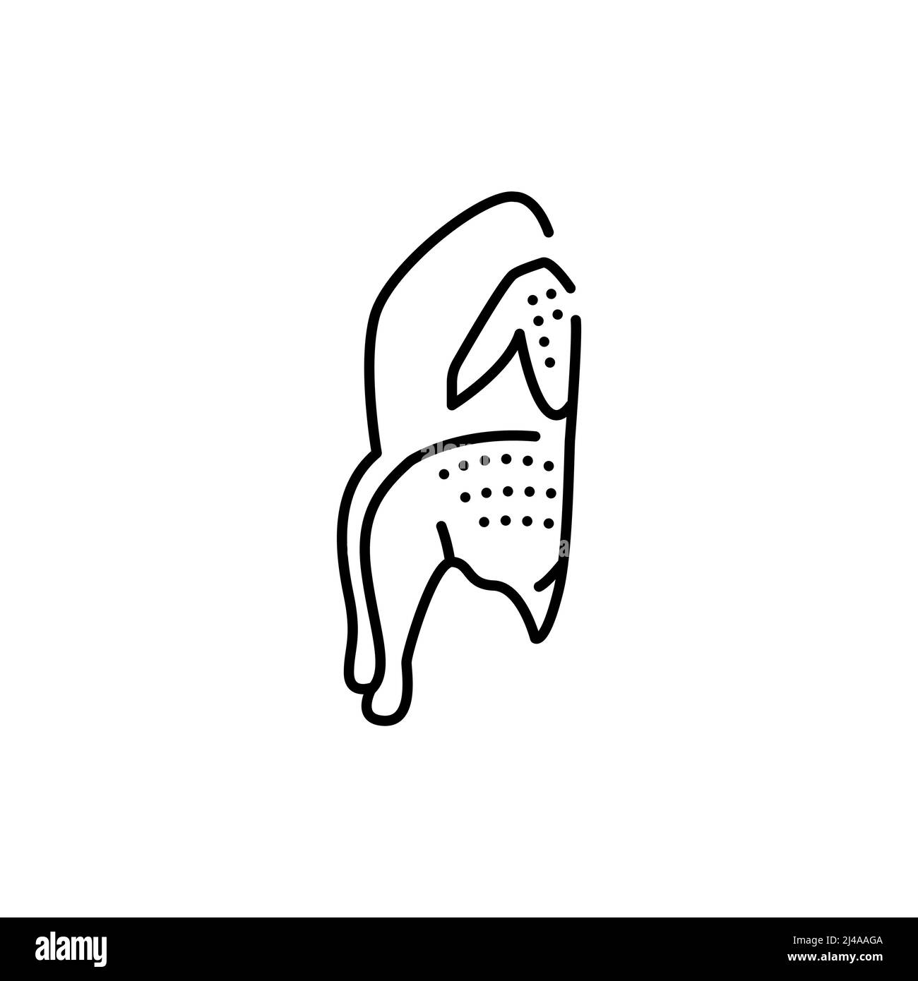 Symbol für Wachtel-Karkasse-Farblinie. Schneiden von Fleisch. Stock Vektor