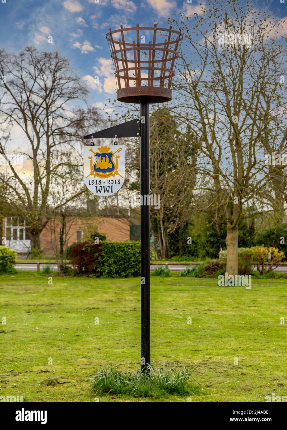 Alcester war Memorial Field an der Gas House Lane. Stockfoto