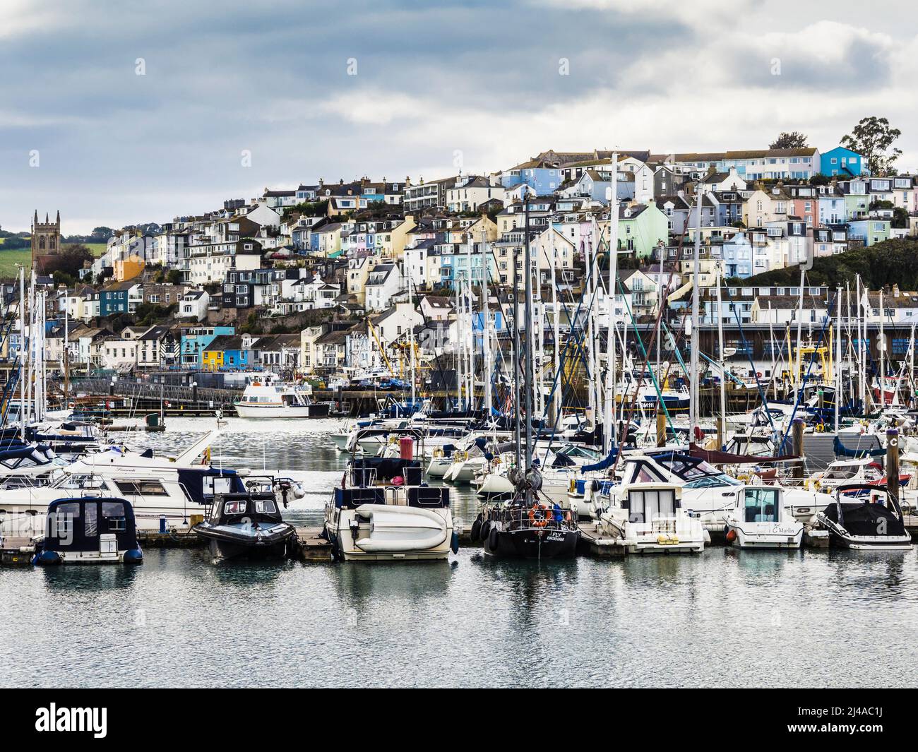 Brixham Hafen und Stadt im Süden von Devon. Stockfoto