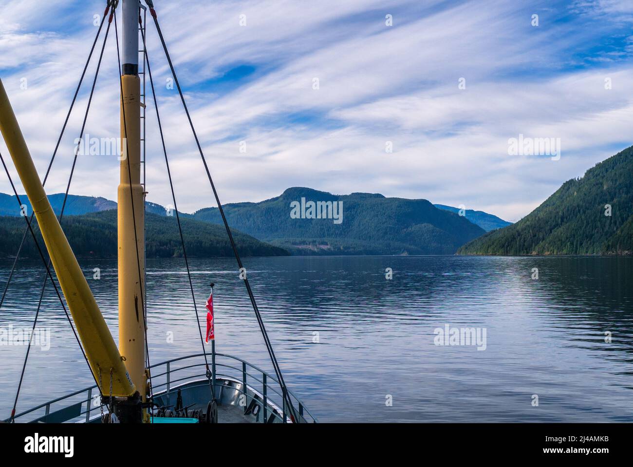 Das Deck der Fähre in der Nähe von Port Alberni Vancouver Island, BC, Kanada Stockfoto