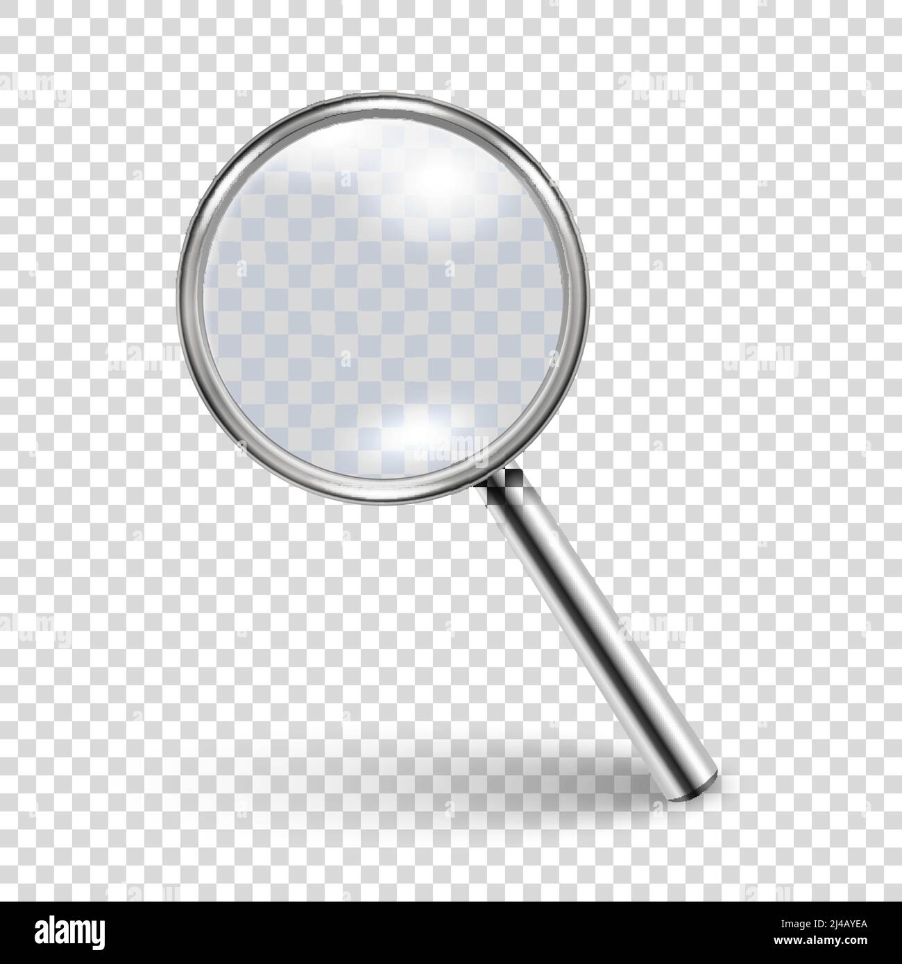 Vektor 3D Metall realistische Lupe oder Loup Symbol Nahaufnahme isoliert auf transparentem Hintergrund. Design-Vorlage von Vergrößerungsglas Symbol für Stock Vektor