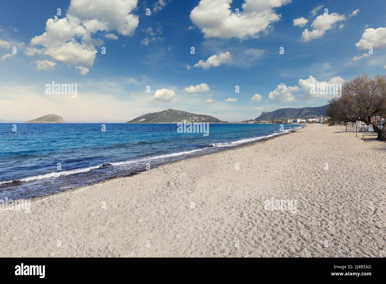 Avlaki Strand bei Porto Rafti in Attica in der Nähe von Athen, Griechenland Stockfoto