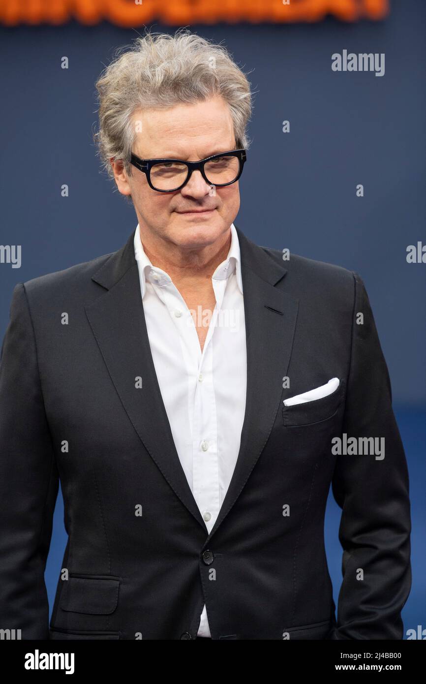 Colin Firth nimmt an der britischen Premiere der „Operation Minzemeat“ auf dem Curzon Mayfair am 12. April 2022 in London, England, Teil. Stockfoto