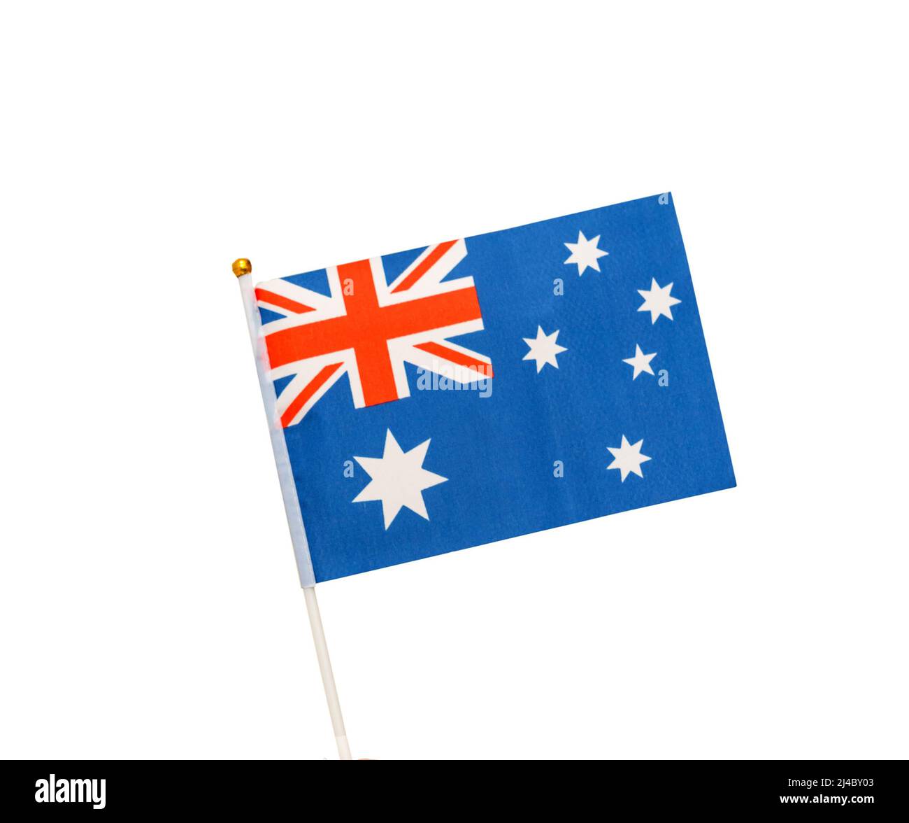 Australische Flagge, isoliert auf weißem Hintergrund Stockfoto