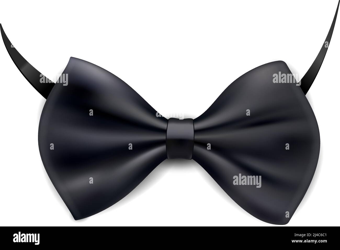 Vector Black Bow Tie isoliert auf weiss Stock Vektor