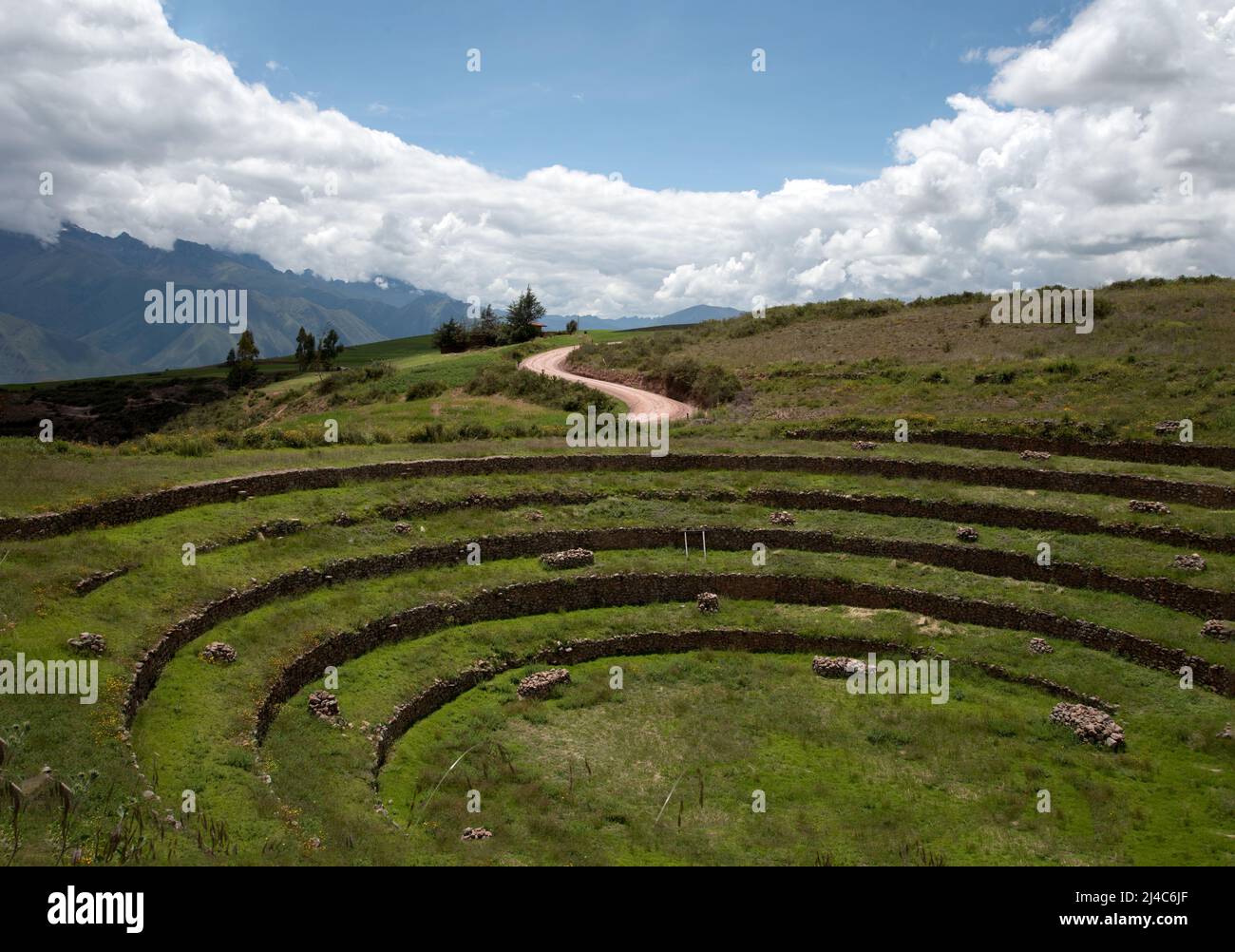 Inca landwirtschaftliche Forschung Station, Moray, Peru, Südamerika Stockfoto